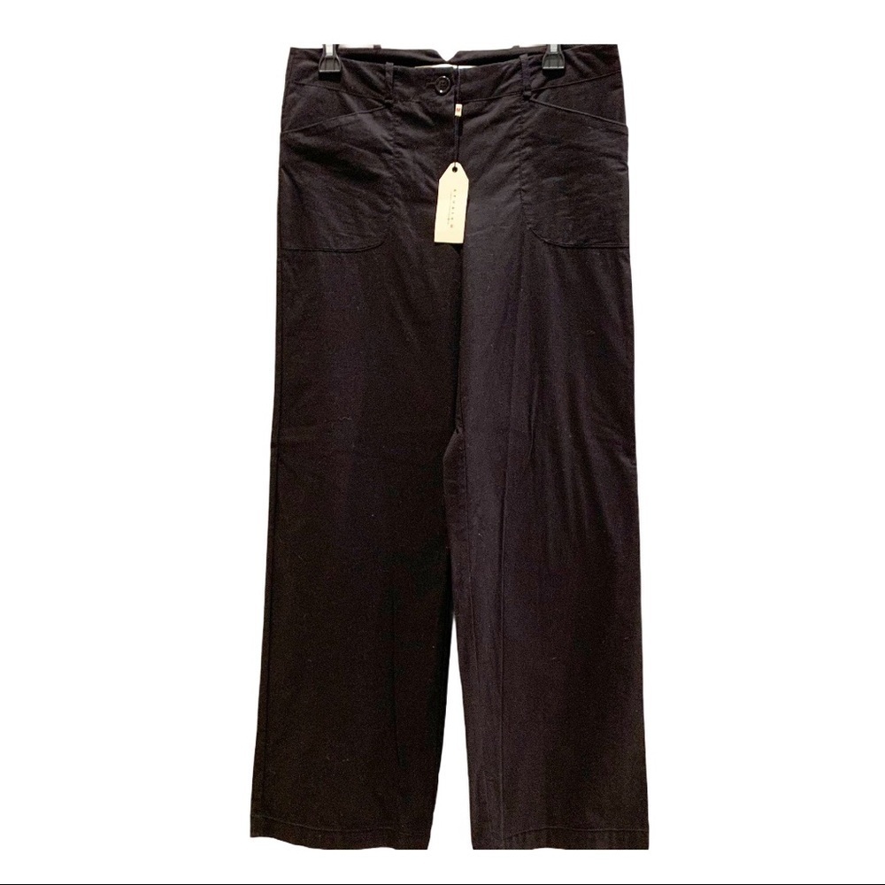 NWT Studio M Louise Style Black Cotton/Nylon Career Pants Sz 8